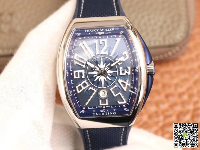 Replica Franck Muller Mens Collection V 45 SC DT AC BL 11 Best Edition ZF Factory Blue Dial Swiss ETA9015