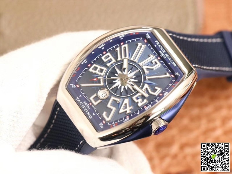 Replica Franck Muller Mens Collection V 45 SC DT AC BL 11 Best Edition ZF Factory Blue Dial Swiss ETA9015