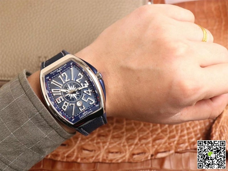 Replica Franck Muller Mens Collection V 45 SC DT AC BL 11 Best Edition ZF Factory Blue Dial Swiss ETA9015