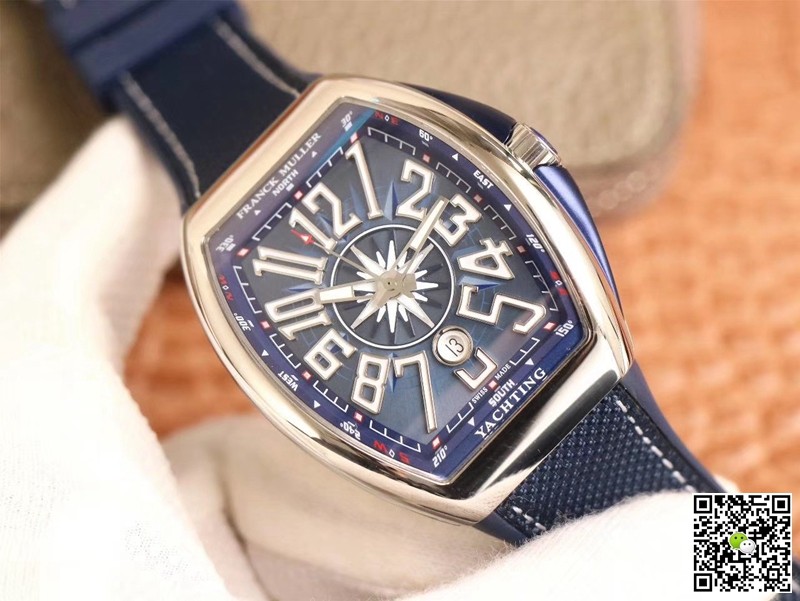 Replica Franck Muller Mens Collection V 45 SC DT AC BL 11 Best Edition ZF Factory Blue Dial Swiss ETA9015