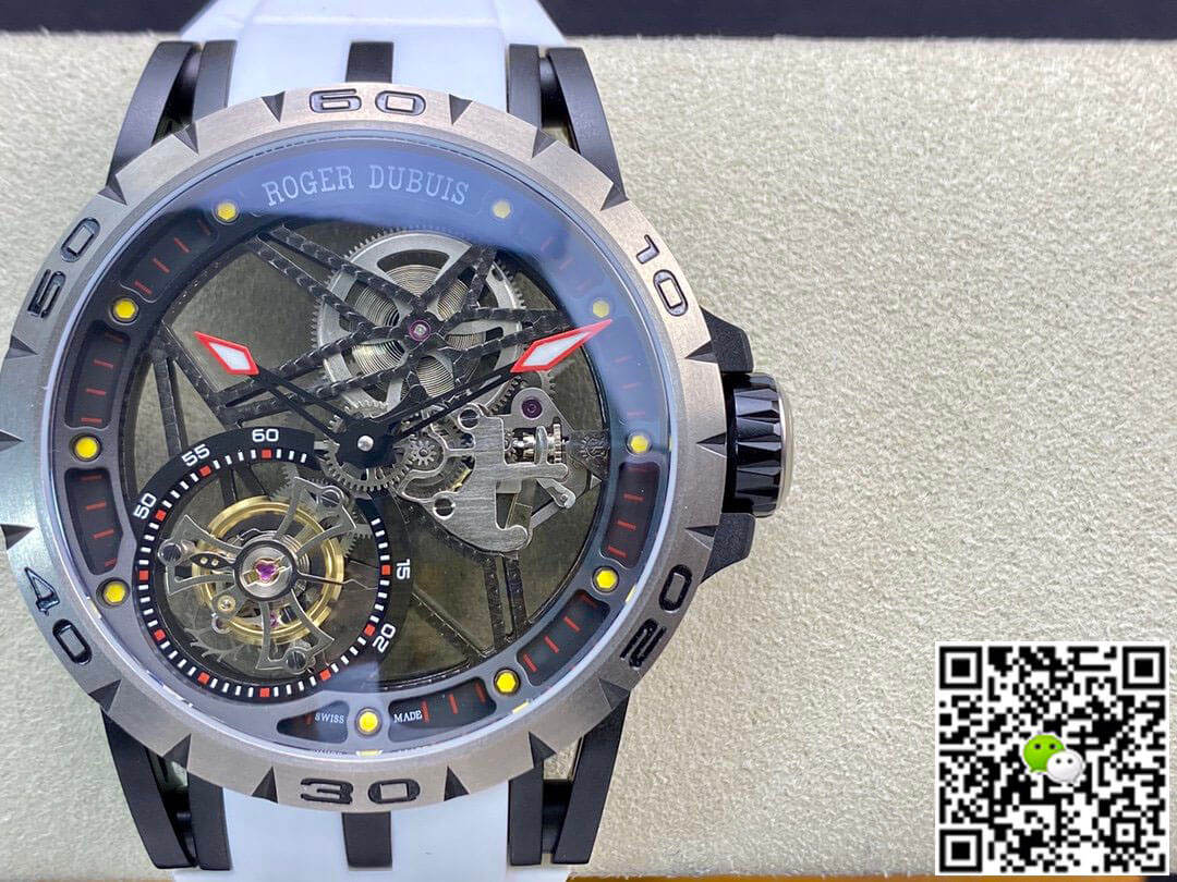 Replica Roger Dubuis Excalibur RDDBEX0549 11 Best Edition BBR Factory Tourbillon White Strap