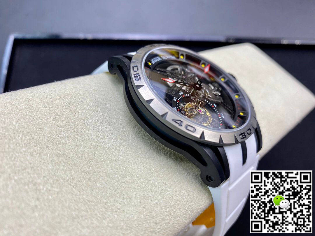 Replica Roger Dubuis Excalibur RDDBEX0549 11 Best Edition BBR Factory Tourbillon White Strap