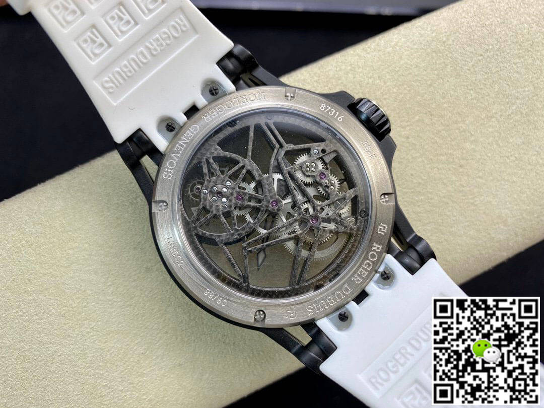 Replica Roger Dubuis Excalibur RDDBEX0549 11 Best Edition BBR Factory Tourbillon White Strap