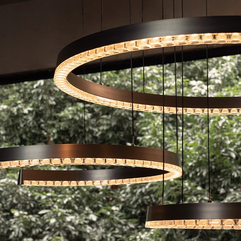 Indoor architecture Modern led pendant lights elegant european-style lighting living room circular chandelier