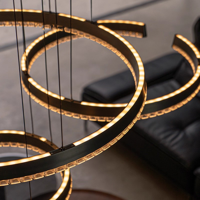 Indoor architecture Modern led pendant lights elegant european-style lighting living room circular chandelier