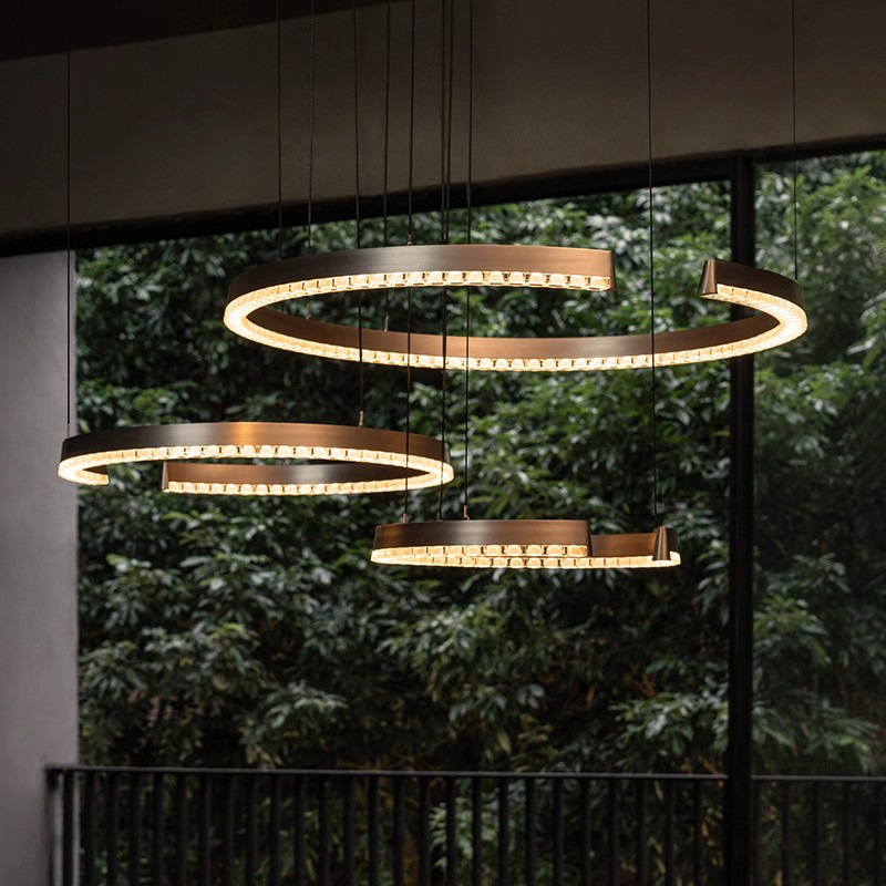 Indoor architecture Modern led pendant lights elegant european-style lighting living room circular chandelier