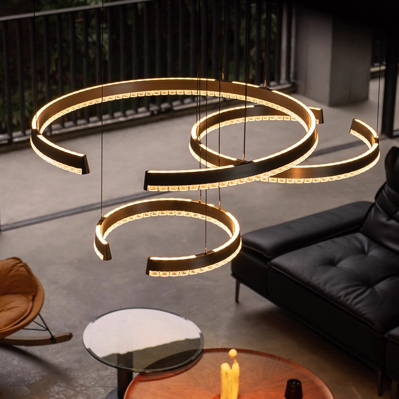 Indoor architecture Modern led pendant lights elegant european-style lighting living room circular chandelier