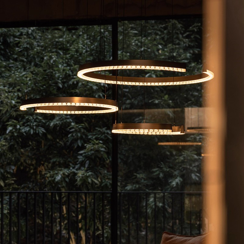 Indoor architecture Modern led pendant lights elegant european-style lighting living room circular chandelier