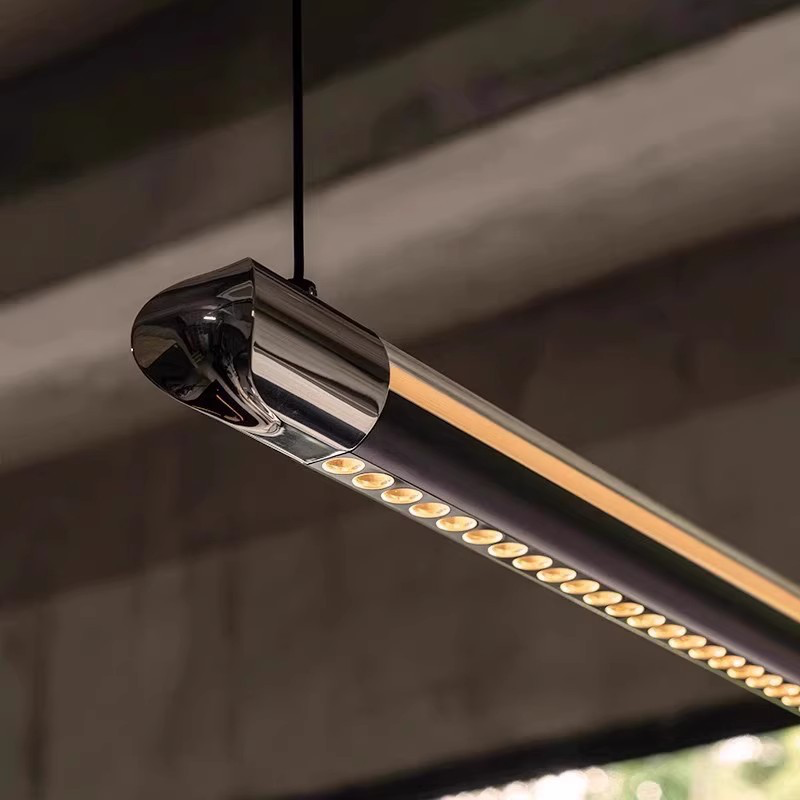 Elegant dining room chandelier modern tea room island counter lamp high-end linear pendant lights