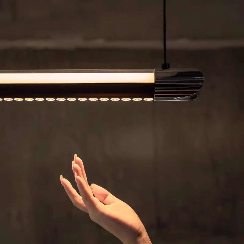 Elegant dining room chandelier modern tea room island counter lamp high-end linear pendant lights