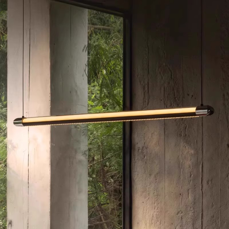 Elegant dining room chandelier modern tea room island counter lamp high-end linear pendant lights