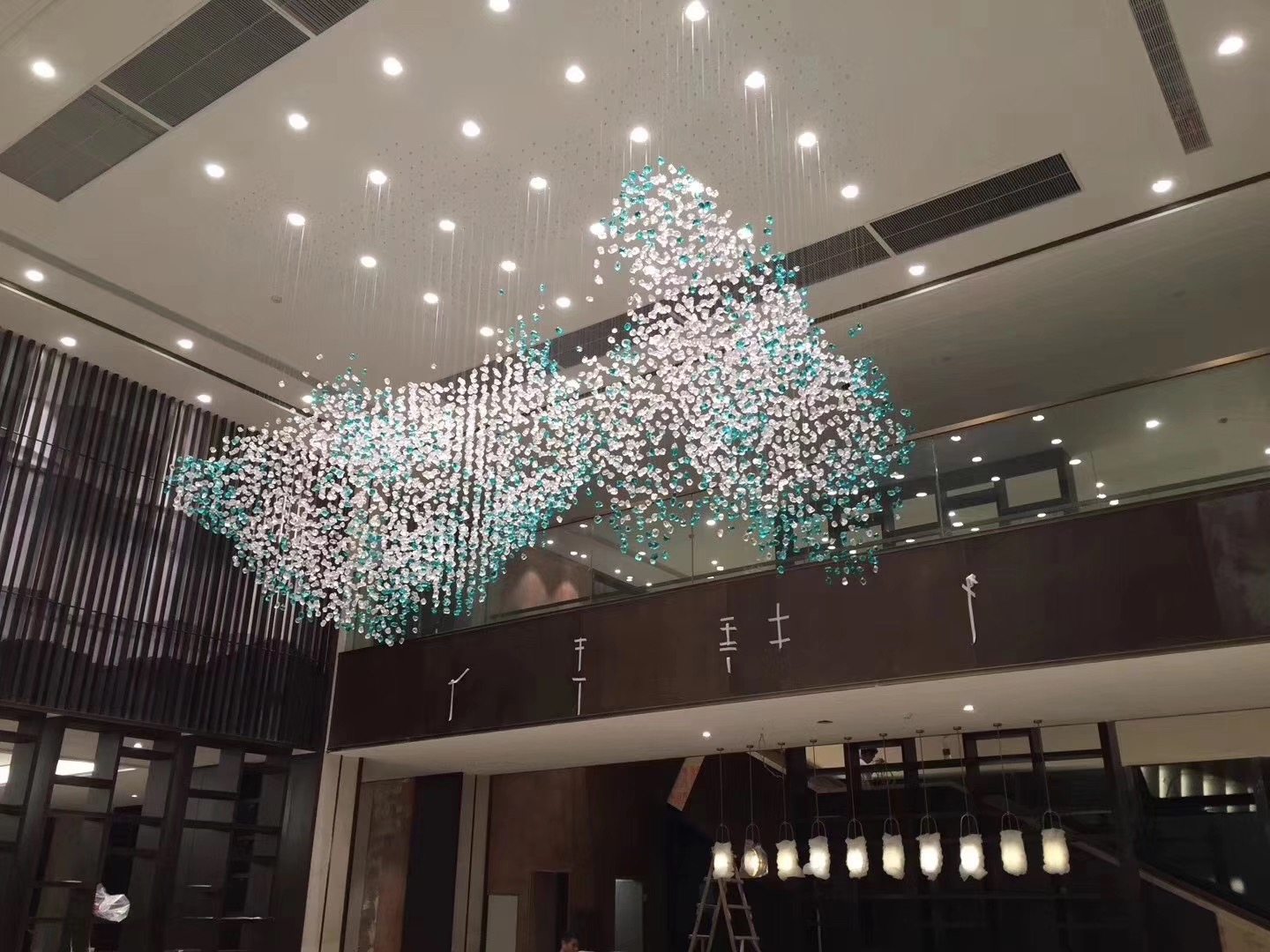 5 Modern Hotel Lobby Villa Decoration Ceiling Hanging Luxury Custom Large glass chandelier light_algz_1600626982093