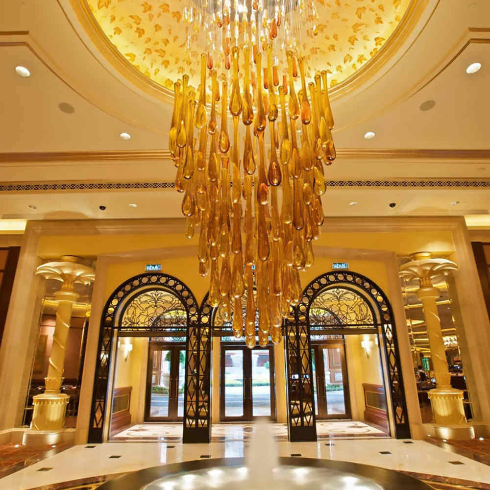 Ceiling art glass amber led lights ceiling chandelier yellow glass chandelier pendant_algz_1600801793742