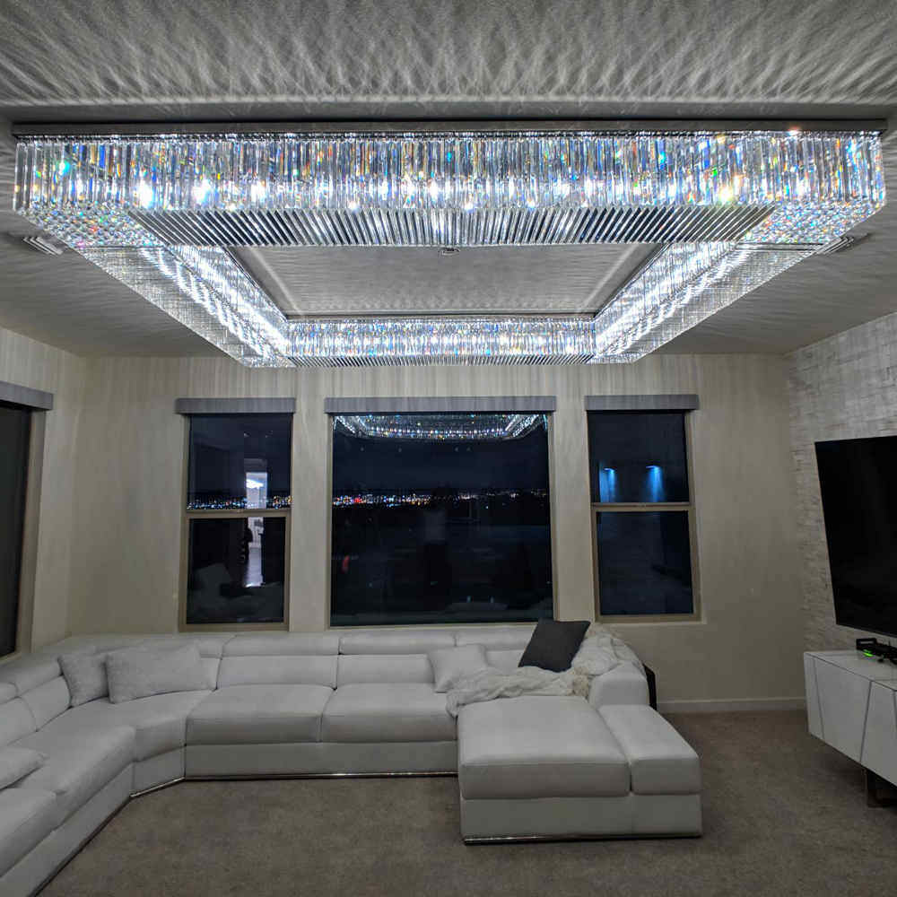 China lighting custom modern large hotel rectangular chandelier crystal pendant light chandelier_algz_1600486430211