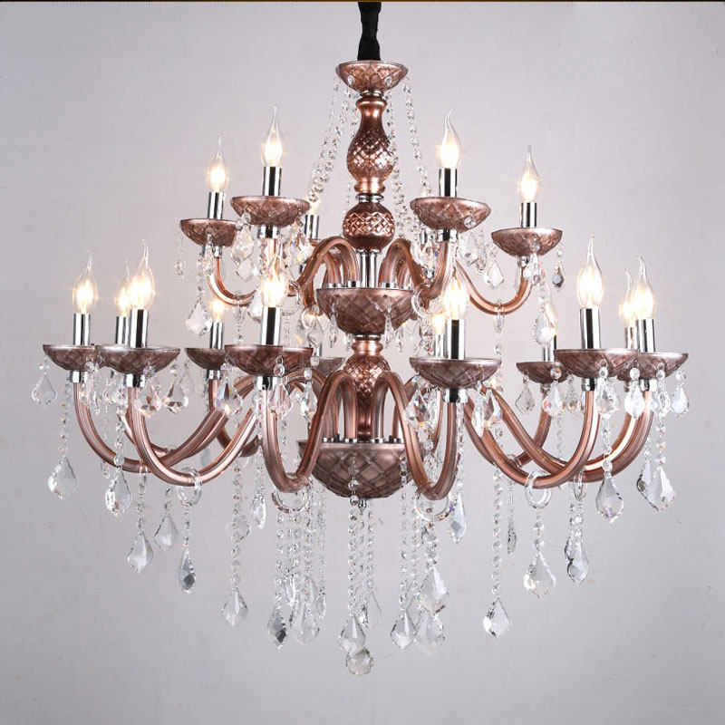 Classic coffee color crystal chandelier lighting fixtures for home living room lamp retro coffee shop luster crystal chandelier_algz_60800050262