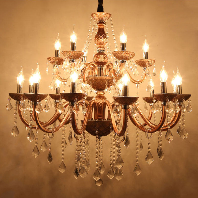 Classic coffee color crystal chandelier lighting fixtures for home living room lamp retro coffee shop luster crystal chandelier_algz_60800050262