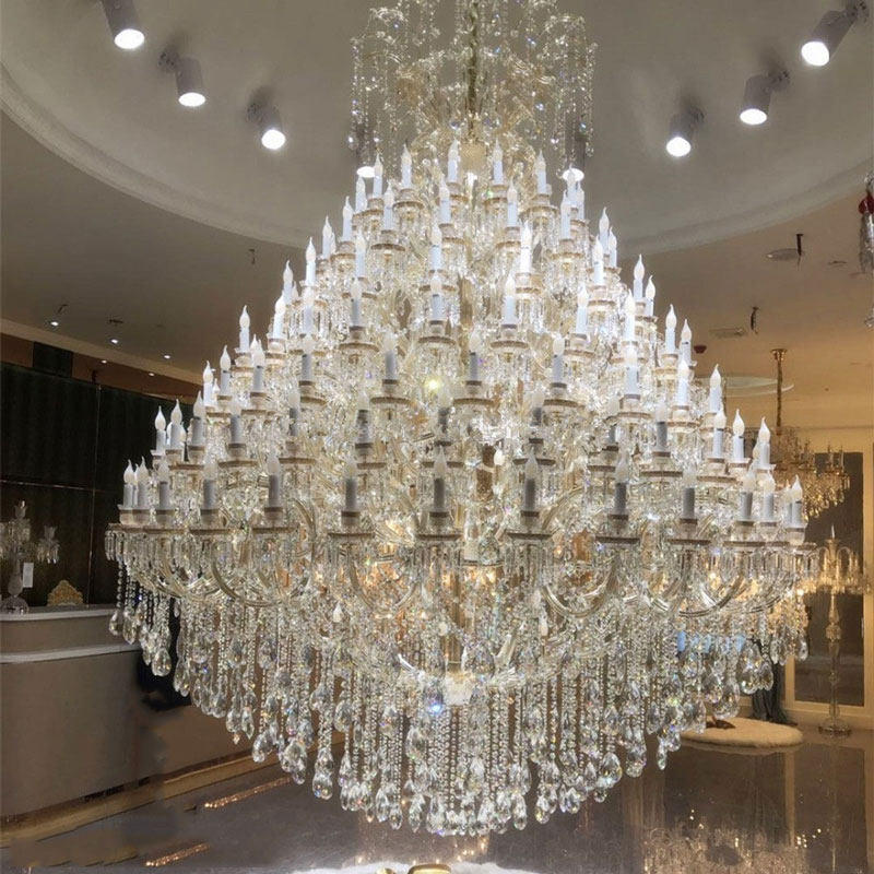 Classic Maria Theresa crystal chandelier villa living room creative spiral staircase crystal lamp hotel lobby pendant light_algz_1600133275171