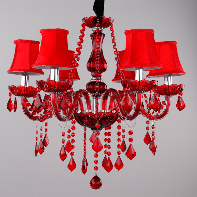 Contemporary crystal chandelier home bedroom romantic lighting wedding banquet hall venue red crystal pendant light decoration_algz_1600224030599