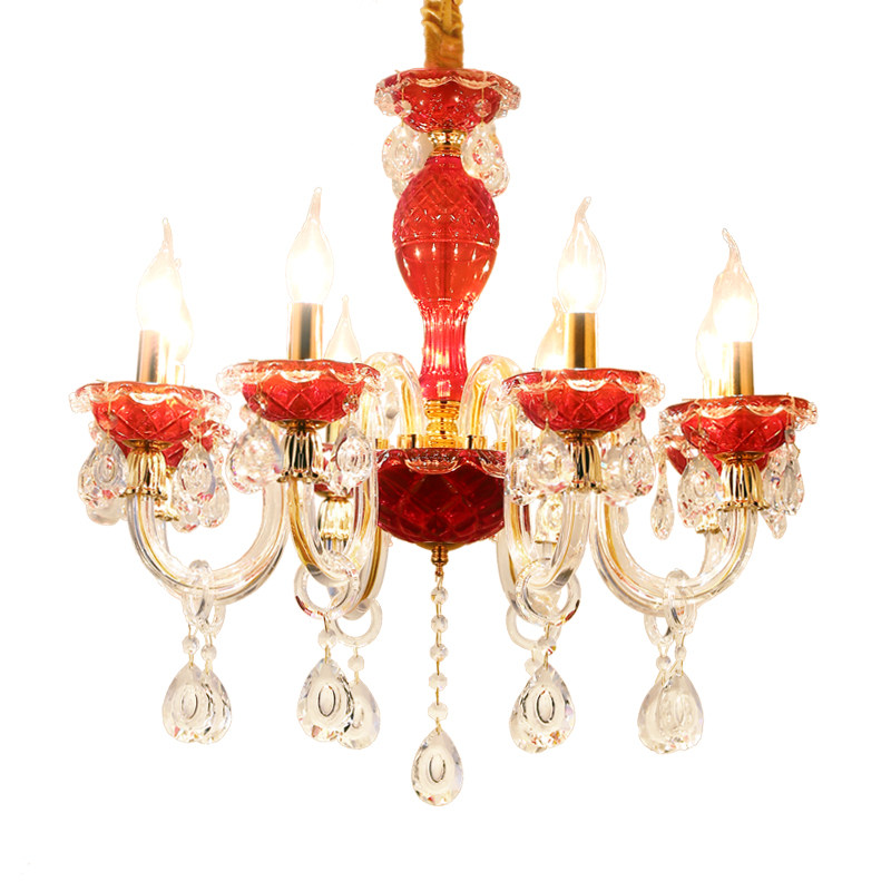 Contemporary interior red chandelier living room bedroom kitchen pendant lamp crystal hotel banquet hall decorative lighting_algz_11000000916725