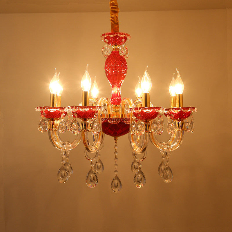 Contemporary interior red chandelier living room bedroom kitchen pendant lamp crystal hotel banquet hall decorative lighting_algz_11000000916725