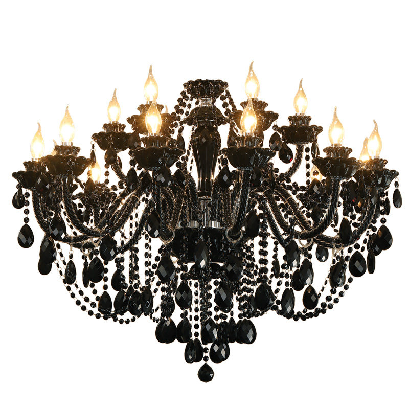 Contemporary K9 crystal chandelier black simple home living room bedroom crystal decorative chandelier indoor lighting lamp_algz_1600221898600