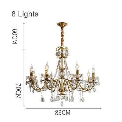 Copper Chandeliers Decorative Villa Hall Pendant Lights Copper Candles Lantern Rococo France Ceiling Lamp_algz_1600552764912