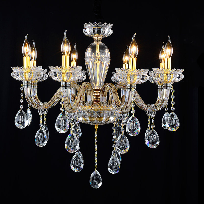 crystal droplight luxury European style villa living room golden glass chandelier hanging bedroom ceiling lighting fixture_algz_1600348313647