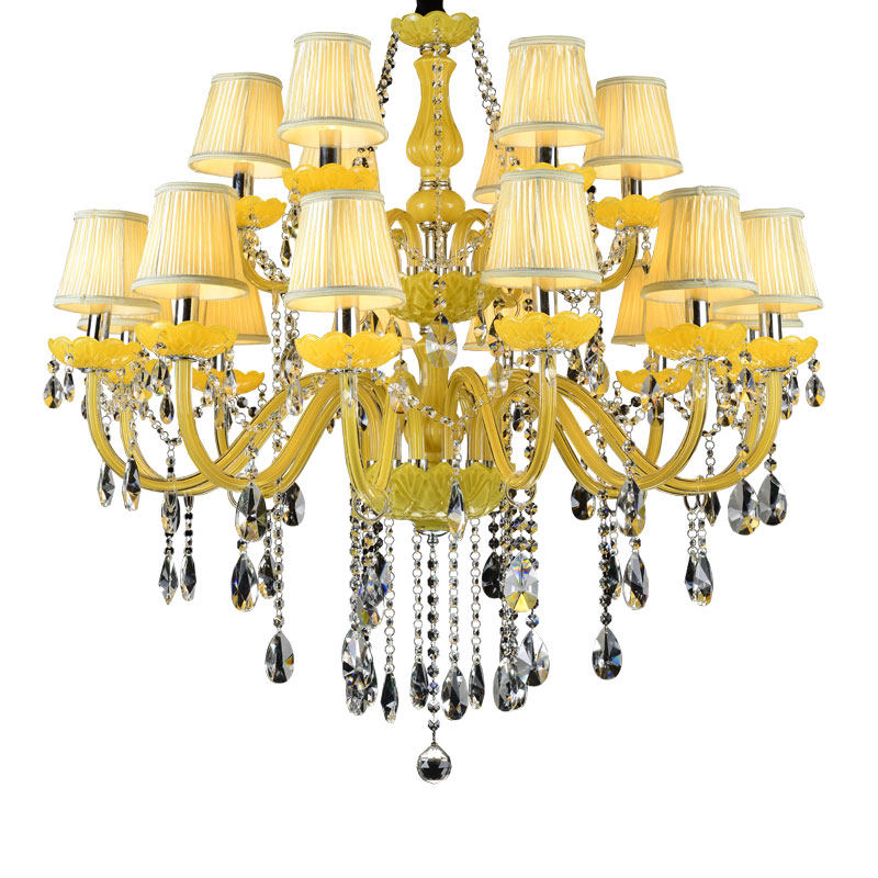 Crystal Lamps type home_Banquet Hall_living room modern glass lamp Candle Home yellow Pendant Lights_algz_60799804636