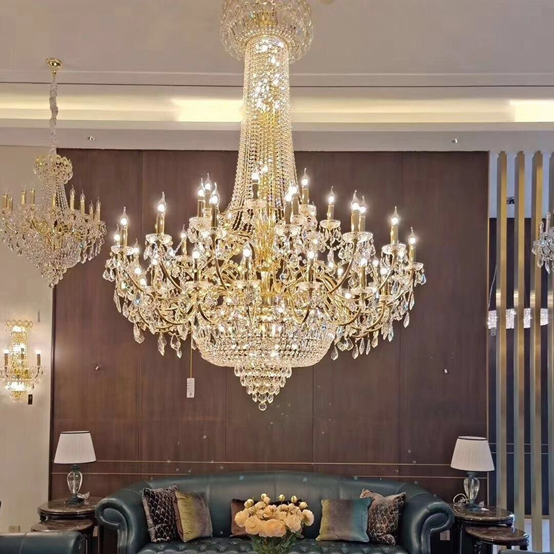 Custom Made Large Indoor Decoration Project Pendant Light Fixture Hotel Villa Modern  Chandelier_algz_1600877843661