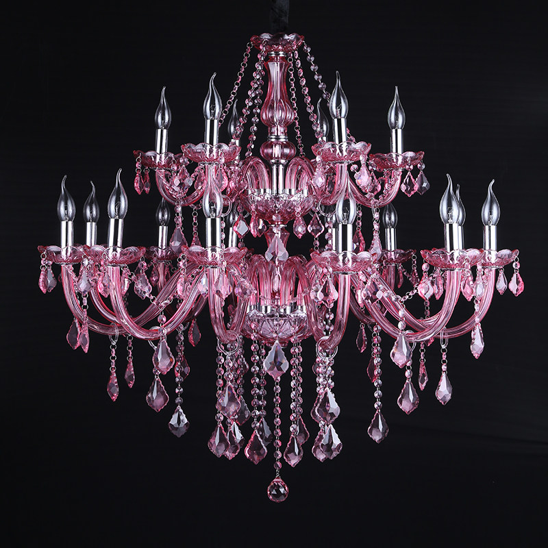 customization lustre red crystal lamps girl bedroom pendant lights apartments decorative hanging lighting wedding chandeliers_algz_60797927599