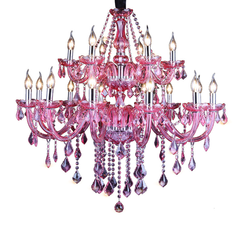 customization lustre red crystal lamps girl bedroom pendant lights apartments decorative hanging lighting wedding chandeliers_algz_60797927599