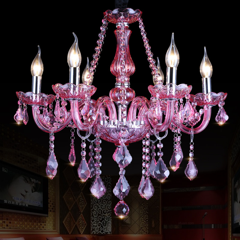 customization lustre red crystal lamps girl bedroom pendant lights apartments decorative hanging lighting wedding chandeliers_algz_60797927599