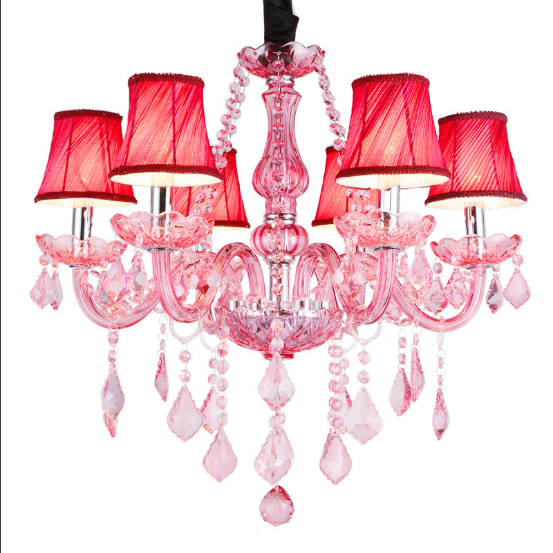 customization lustre red crystal lamps girl bedroom pendant lights apartments decorative hanging lighting wedding chandeliers_algz_60797927599