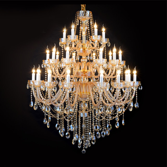 European crystal chandelier living room deluxe atmosphere dining room light simple modern bedroom study champagne chandelier_algz_62532321625