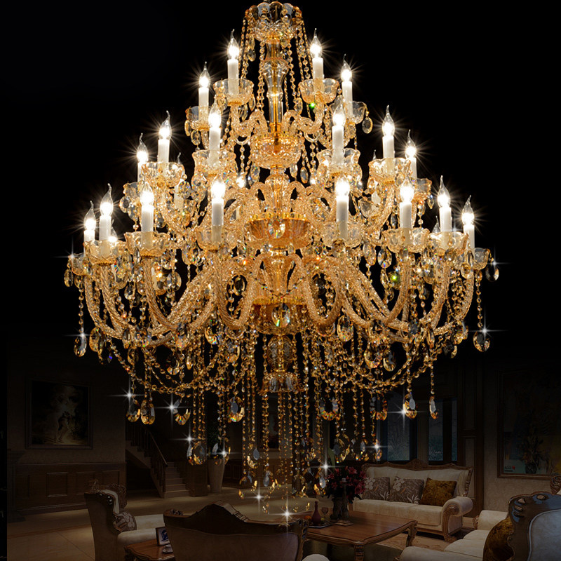 European crystal chandelier living room deluxe atmosphere dining room light simple modern bedroom study champagne chandelier_algz_62532321625