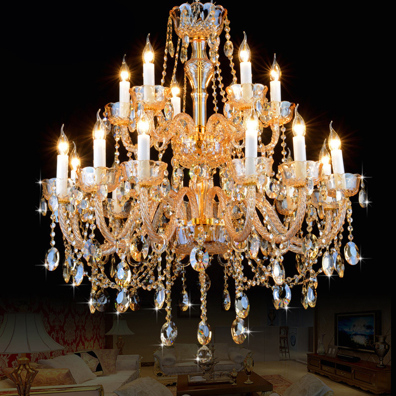 European crystal chandelier living room deluxe atmosphere dining room light simple modern bedroom study champagne chandelier_algz_62532321625