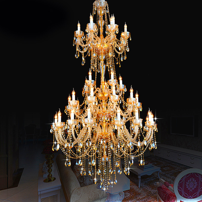 European crystal chandelier living room deluxe atmosphere dining room light simple modern bedroom study champagne chandelier_algz_62532321625