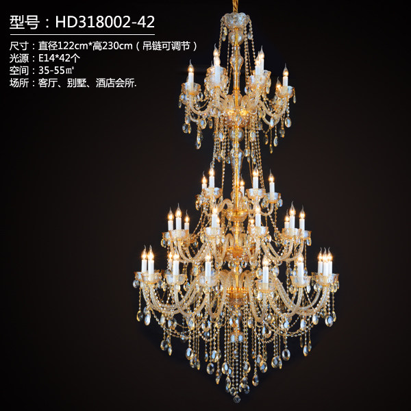 European crystal chandelier living room deluxe atmosphere dining room light simple modern bedroom study champagne chandelier_algz_62532321625