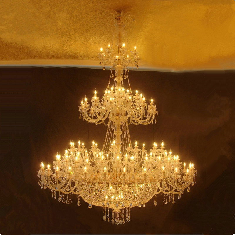 European crystal chandelier luxury villa living room lighting customization large modern club hall K9 crystal pendant light_algz_1600071387563