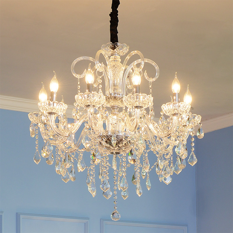 European crystal chandelier modern home bedroom living room dining room pendant lamp hotel lobby luxury engineering lighting_algz_1600226740066