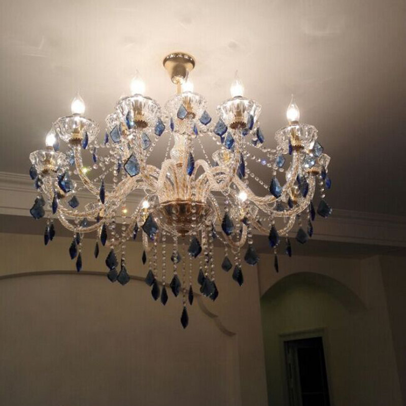 European crystal chandelier modern home living room decoration hotel villa luxury pendant lamp blue crystal luster chandelier_algz_1600226781784