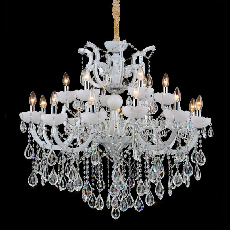 European crystal chandelier white living room lighting modern ceiling lamp clothing shop coffee shop decorated K9 crystal lamp_algz_62444422129