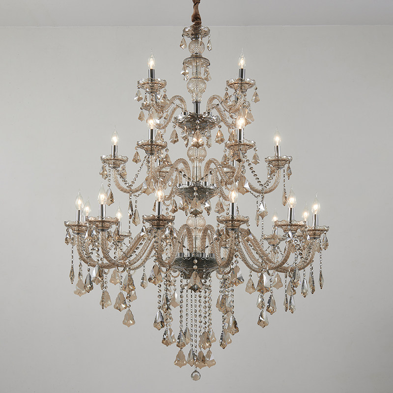 European Elegant Style Cognac Color K9 22 Arms Crystal Chandelier Wedding Party Event Decor Lights for Ceiling or Living Room_algz_1600873774451