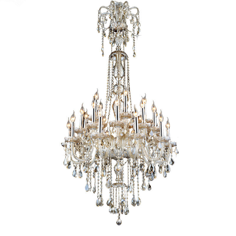 European glass crystal chandelier decorative candle lamp luxurious atmosphere villa candle holder dining room glass lamp_algz_62532158467