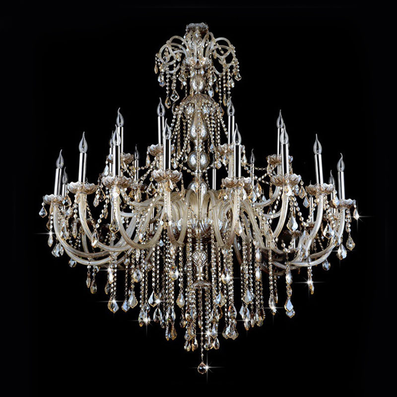 European glass crystal chandelier decorative candle lamp luxurious atmosphere villa candle holder dining room glass lamp_algz_62532158467