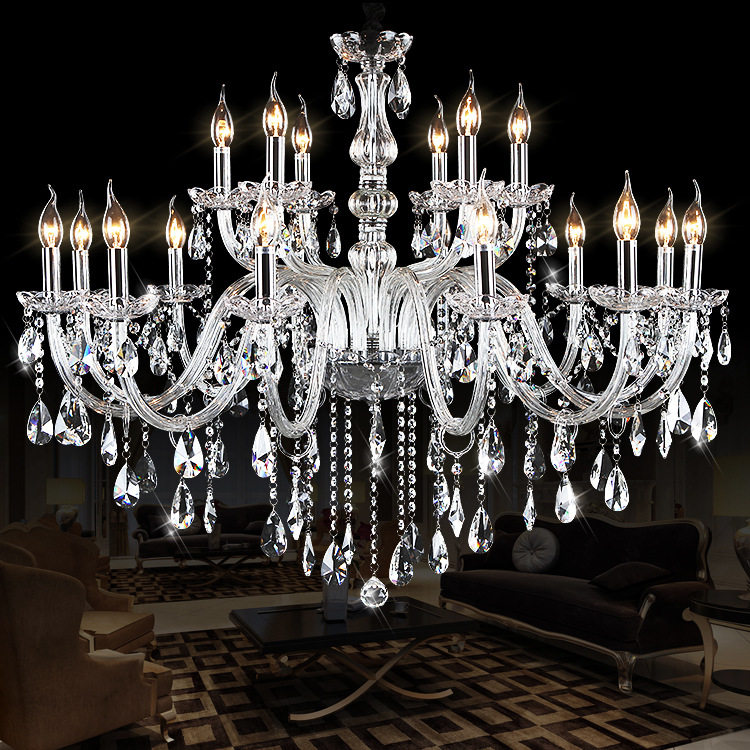 European high-end crystal chandelier modern living room simple dining room lamp atmospheric candle retro color pendant lamps_algz_62456932897