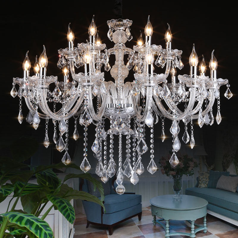 European high-end crystal chandelier modern living room simple dining room lamp atmospheric candle retro color pendant lamps_algz_62456932897