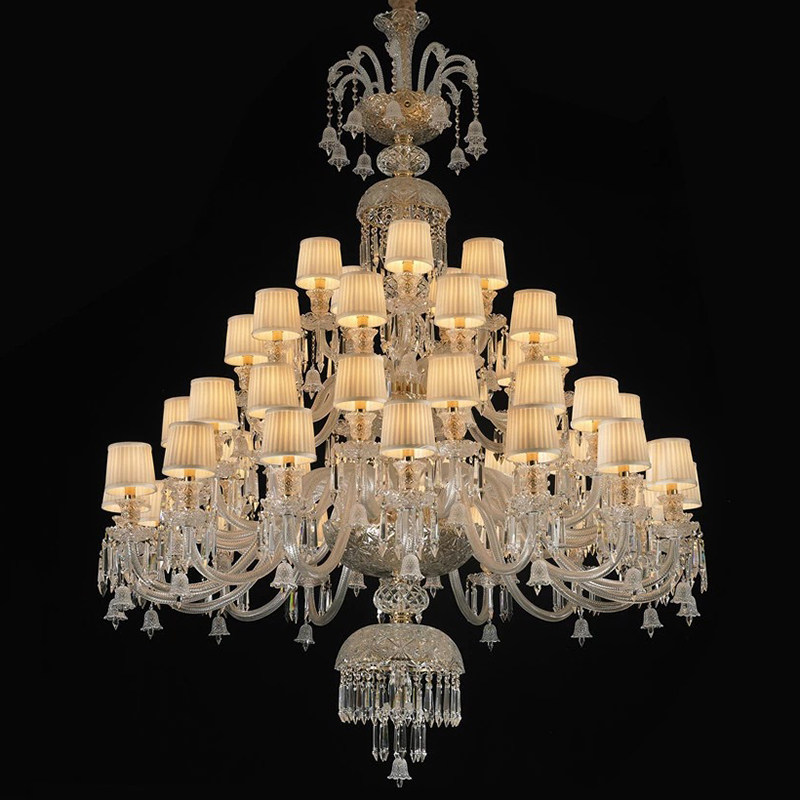 European K9 crystal chandelier apartment living room lamp villa hollow golden staircase lamp luxury hotel lobby  pendent lamp_algz_1600683116952