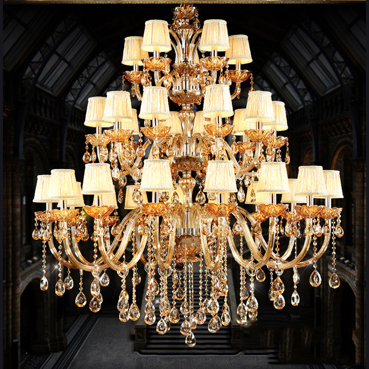 European luxury amber crystal chandelier modern large chandelier banquet hotel hall hanging decoration pendant light_algz_1600238384697