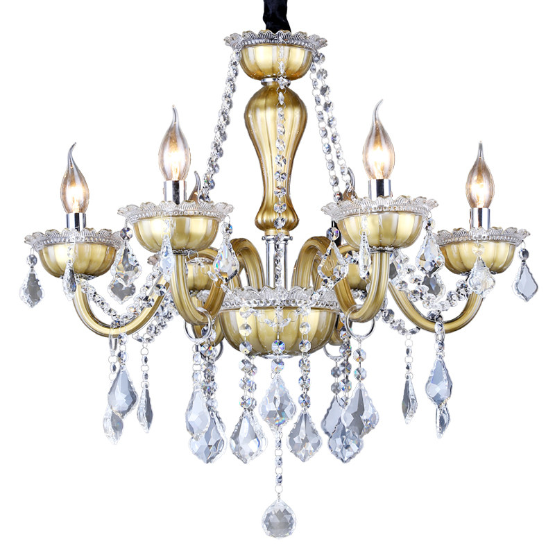 European luxury classical copper candle crystal chandelier, used for home decoration, hotel banquet and restaurant lighting_algz_60831967259